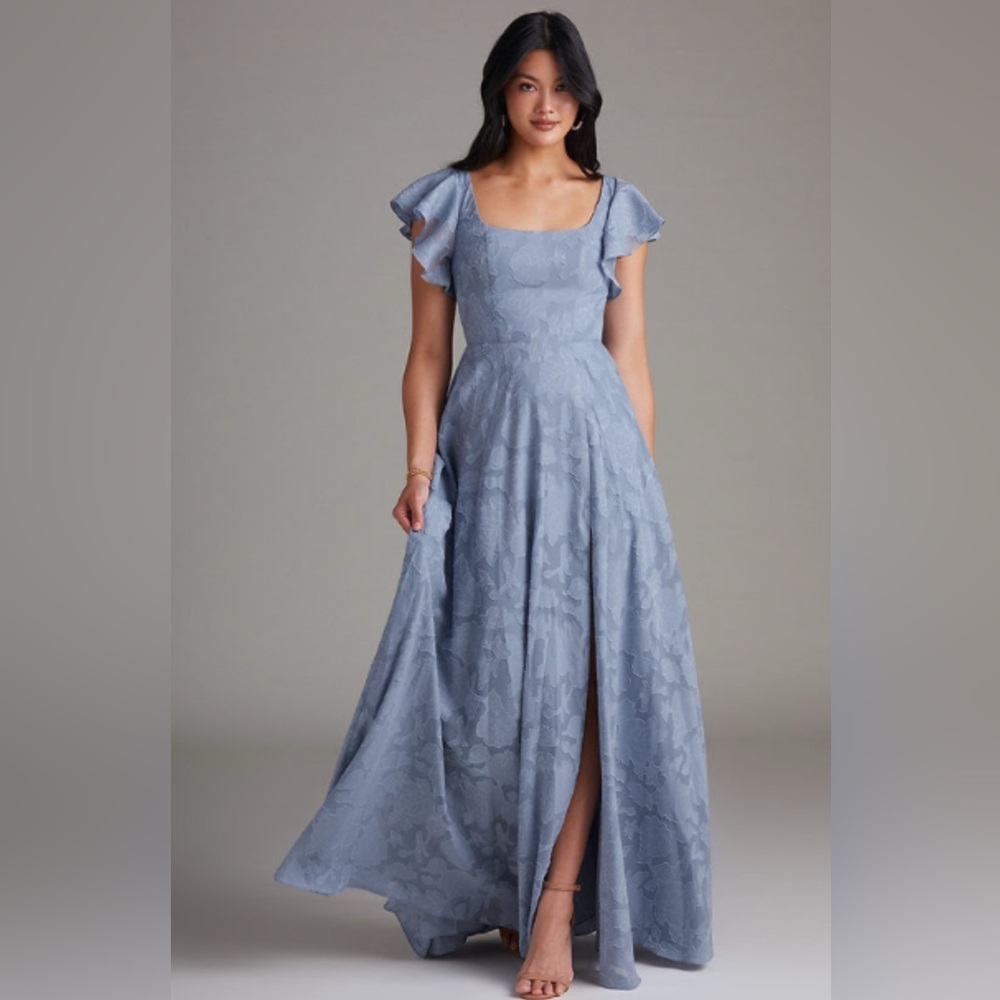 Elegant Blue Floral Dress (Bridesmaid)